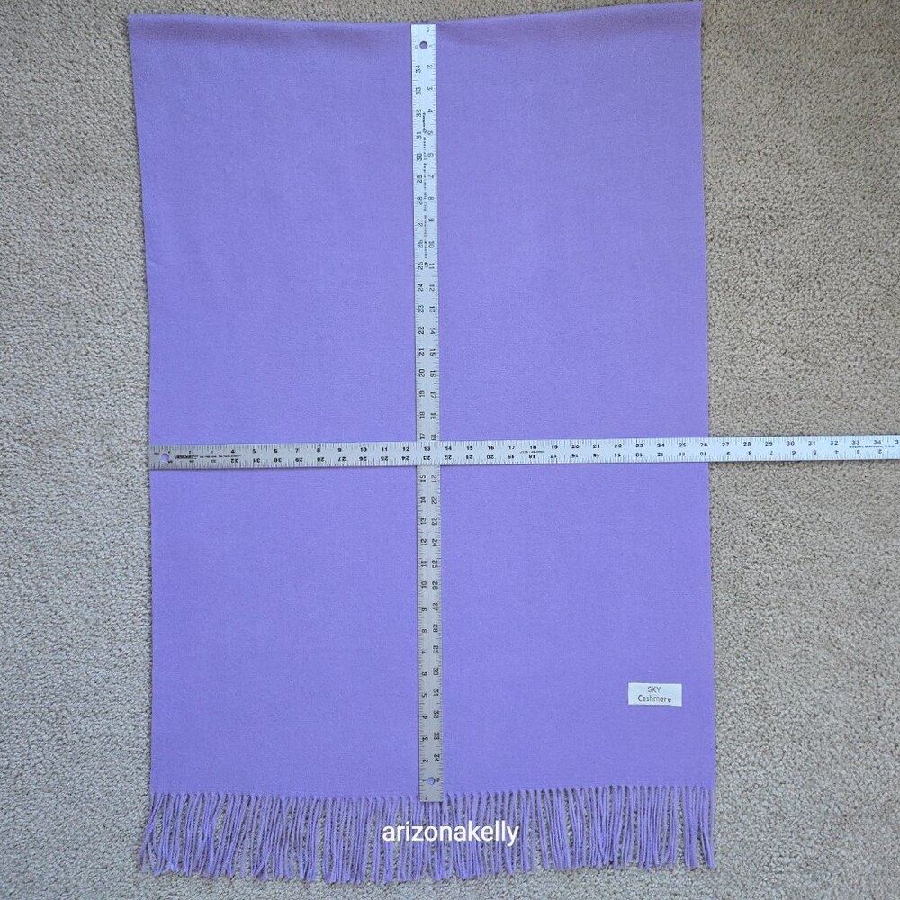 Sky Cashmere Lavender Fringed Scarf - Picture 2 of 13
